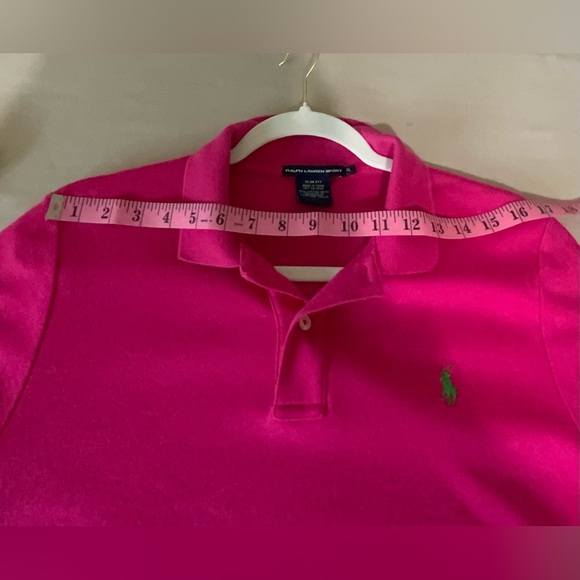 Ralph Lauren Sport Pink Slim Fit Polo with Mint Green Logo - Picture 9 of 12